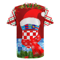 Croatia Christmas Rugby Jersey with Dalmatian Dog Presents and Red Plaid Holiday - Wonder Print Shop