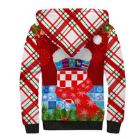 Croatia Christmas Sherpa Hoodie with Dalmatian Dog Presents and Red Plaid Holiday - Wonder Print Shop