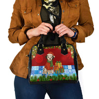 Croatia Christmas Shoulder Handbag with Dalmatian Dog Presents and Red Plaid Holiday - Wonder Print Shop