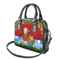 Croatia Christmas Shoulder Handbag with Dalmatian Dog Presents and Red Plaid Holiday - Wonder Print Shop