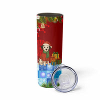 Croatia Christmas Skinny Tumbler with Dalmatian Dog Presents and Red Plaid Holiday - Wonder Print Shop