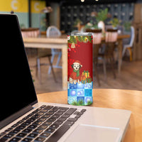 Croatia Christmas Skinny Tumbler with Dalmatian Dog Presents and Red Plaid Holiday - Wonder Print Shop