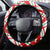 Croatia Christmas Steering Wheel Cover with Dalmatian Dog Presents and Red Plaid Holiday - Wonder Print Shop