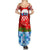 Croatia Christmas Summer Maxi Dress with Dalmatian Dog Presents and Red Plaid Holiday - Wonder Print Shop
