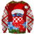 Croatia Christmas Sweatshirt with Dalmatian Dog Presents and Red Plaid Holiday - Wonder Print Shop