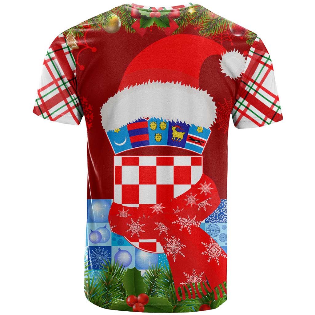 Croatia Christmas T Shirt with Dalmatian Dog Presents and Red Plaid Holiday - Wonder Print Shop
