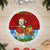 Croatia Christmas Tree Skirt with Dalmatian Dog Presents and Red Plaid Holiday - Wonder Print Shop