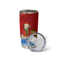 Croatia Christmas Tumbler Cup with Dalmatian Dog Presents and Red Plaid Holiday - Wonder Print Shop