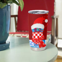 Croatia Christmas Tumbler Cup with Dalmatian Dog Presents and Red Plaid Holiday - Wonder Print Shop