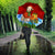 Croatia Christmas Umbrella with Dalmatian Dog Presents and Red Plaid Holiday - Wonder Print Shop