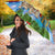 Croatia Christmas Umbrella with Dalmatian Dog Presents and Red Plaid Holiday - Wonder Print Shop