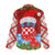 Croatia Christmas Women Casual Shirt with Dalmatian Dog Presents and Red Plaid Holiday - Wonder Print Shop