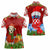 Croatia Christmas Women Polo Shirt with Dalmatian Dog Presents and Red Plaid Holiday - Wonder Print Shop