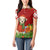 Croatia Christmas Women Polo Shirt with Dalmatian Dog Presents and Red Plaid Holiday - Wonder Print Shop