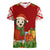 Croatia Christmas Women V-Neck T-Shirt with Dalmatian Dog Presents and Red Plaid Holiday - Wonder Print Shop