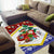 Croatia Christmas Area Rug with Santa Sleigh Presents and Red Checkered Crest - Wonder Print Shop