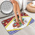 Croatia Christmas Bathroom Set with Santa Sleigh Presents and Red Checkered Crest - Wonder Print Shop