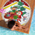 Croatia Christmas Beach Blanket with Santa Sleigh Presents and Red Checkered Crest - Wonder Print Shop