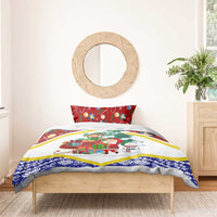 Croatia Christmas Bedding Set with Santa Sleigh Presents and Red Checkered Crest - Wonder Print Shop