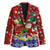 Croatia Christmas Blazer with Santa Sleigh Presents and Red Checkered Crest - Wonder Print Shop