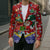 Croatia Christmas Blazer with Santa Sleigh Presents and Red Checkered Crest - Wonder Print Shop