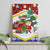 Croatia Christmas Canvas Wall Art with Santa Sleigh Presents and Red Checkered Crest - Wonder Print Shop