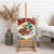 Croatia Christmas Canvas Wall Art with Santa Sleigh Presents and Red Checkered Crest - Wonder Print Shop