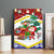 Croatia Christmas Canvas Wall Art with Santa Sleigh Presents and Red Checkered Crest - Wonder Print Shop