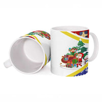 Croatia Christmas Ceramic Mug with Santa Sleigh Presents and Red Checkered Crest - Wonder Print Shop