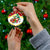 Croatia Christmas Ceramic Ornament with Santa Sleigh Presents and Red Checkered Crest - Wonder Print Shop