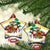 Croatia Christmas Ceramic Ornament with Santa Sleigh Presents and Red Checkered Crest - Wonder Print Shop