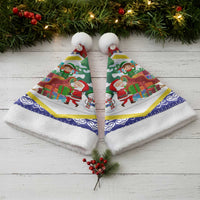 Croatia Christmas Santa Hat with Santa Sleigh Presents and Red Checkered Crest - Wonder Print Shop