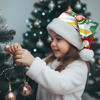 Croatia Christmas Santa Hat with Santa Sleigh Presents and Red Checkered Crest - Wonder Print Shop