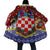 Croatia Christmas Cloak with Santa Sleigh Presents and Red Checkered Crest - Wonder Print Shop