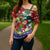 Croatia Christmas Cross Shoulder Shirt with Santa Sleigh Presents and Red Checkered Crest - Wonder Print Shop