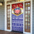 Croatia Christmas Door Cover with Santa Sleigh Presents and Red Checkered Crest - Wonder Print Shop