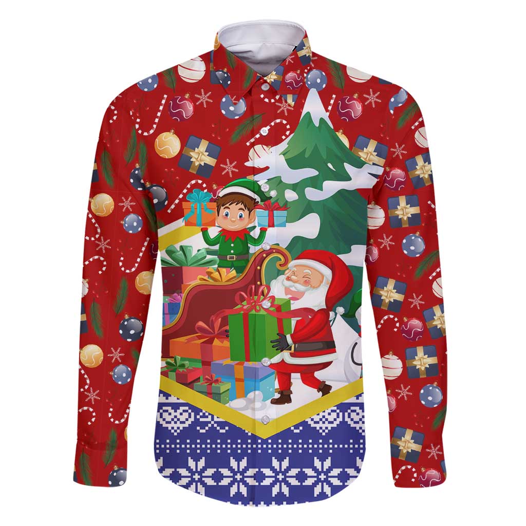 Croatia Christmas Family Matching Mermaid Dress and Hawaiian Shirt with Santa Sleigh Presents and Red Checkered Crest - Wonder Print Shop