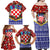 Croatia Christmas Family Matching Off Shoulder Maxi Dress and Hawaiian Shirt with Santa Sleigh Presents and Red Checkered Crest - Wonder Print Shop