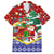 Croatia Christmas Family Matching Short Sleeve Bodycon Dress and Hawaiian Shirt with Santa Sleigh Presents and Red Checkered Crest - Wonder Print Shop