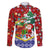 Croatia Christmas Family Matching Short Sleeve Bodycon Dress and Hawaiian Shirt with Santa Sleigh Presents and Red Checkered Crest - Wonder Print Shop