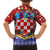 Croatia Christmas Family Matching Summer Maxi Dress and Hawaiian Shirt with Santa Sleigh Presents and Red Checkered Crest - Wonder Print Shop