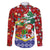Croatia Christmas Family Matching Summer Maxi Dress and Hawaiian Shirt with Santa Sleigh Presents and Red Checkered Crest - Wonder Print Shop