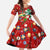 Croatia Christmas Family Matching Tank Maxi Dress and Hawaiian Shirt with Santa Sleigh Presents and Red Checkered Crest - Wonder Print Shop