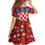 Croatia Christmas Family Matching Tank Maxi Dress and Hawaiian Shirt with Santa Sleigh Presents and Red Checkered Crest - Wonder Print Shop