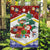 Croatia Christmas Garden Flag with Santa Sleigh Presents and Red Checkered Crest - Wonder Print Shop