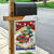 Croatia Christmas Garden Flag with Santa Sleigh Presents and Red Checkered Crest - Wonder Print Shop