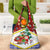 Croatia Christmas Grocery Bag with Santa Sleigh Presents and Red Checkered Crest - Wonder Print Shop