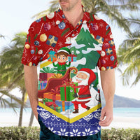 Croatia Christmas Hawaiian Shirt with Santa Sleigh Presents and Red Checkered Crest - Wonder Print Shop