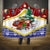 Croatia Christmas Hooded Blanket with Santa Sleigh Presents and Red Checkered Crest - Wonder Print Shop