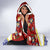Croatia Christmas Hooded Blanket with Santa Sleigh Presents and Red Checkered Crest - Wonder Print Shop